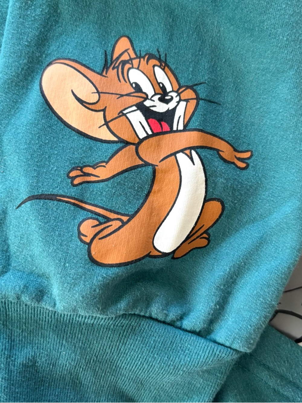 NWOT Tom & Jerry Green Pullover Hoodie Kangaroo Pocket SZ L - Picture 5 of 15